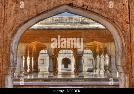 Die Königin Hof in Amber Fort, Jaipur, Rajasthan, Indien Stockfoto