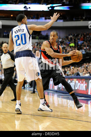 18. Januar 2014: Portland Trail Blazers shooting Guard C.J. McCollum #3 bei einem NBA-Spiel zwischen den Portland Trail Blazers und die Dallas Mavericks das American Airlines Center in Dallas, TX Portland besiegte Dallas 127-111 Stockfoto