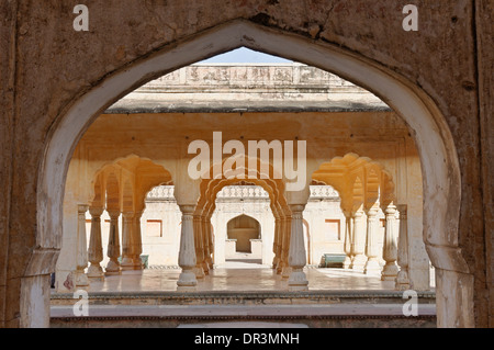 Die Königin Hof in Amber Fort, Jaipur, Rajasthan, Indien Stockfoto