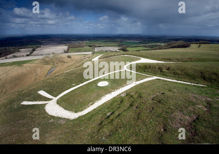 Das Uffington White Horse, Wiltshire, Großbritannien. Stockfoto