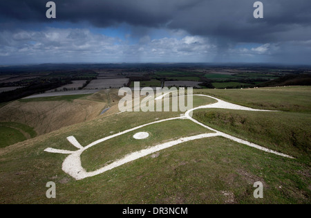 Das Uffington White Horse, Wiltshire, Großbritannien. Stockfoto