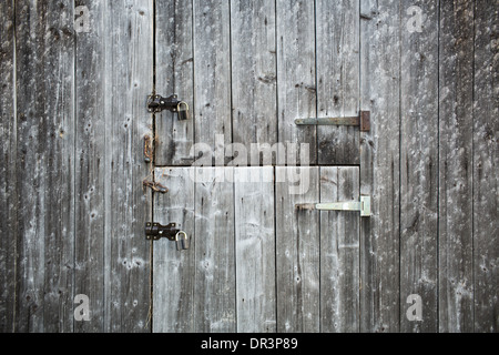 Hintergrund von zwei Holztüren Stockfoto