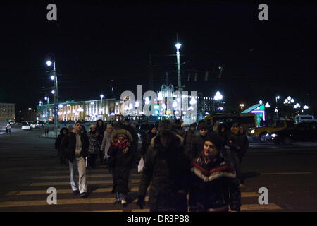 Kaliningrad, Russland 18. Januar 2014 Kaliningrad ist eine Hafenstadt und das administrative Zentrum der Oblast Kaliningrad, der russischen Exklave zwischen Polen und Litauen an der Ostsee. Das Gebiet grenzt an die Mitglieder von NATO und EUnion Polen und Litauen und ist räumlich getrennt vom Rest von Rußland. Bildnachweis: Michal Fludra/Alamy Live-Nachrichten Stockfoto