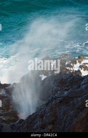 Atemloch auf der Lanai Lookout, in der Nähe von Honolulu, Oahu, Hawaii Stockfoto