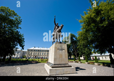 Die Statue von Jan Zamoyski in SE Zamosc, Woiwodschaft Lublin, Polen. Stockfoto