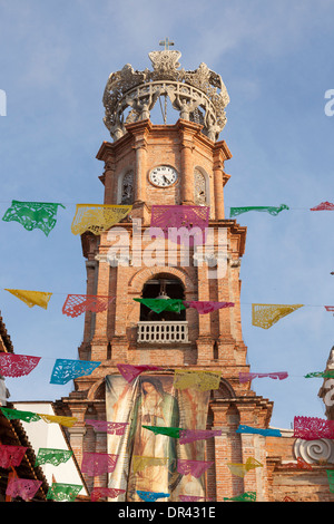 Unsere Liebe Frau von Guadalupe Pfarrkirche - Puerto Vallarta, Jalisco, Mexiko Stockfoto