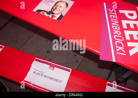 Vor der Wahl Partei SPD am Alexanderplatz in Berlin. Stockfoto