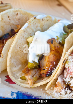 Weiche Huhn tacos Stockfoto
