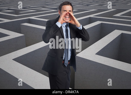 Zusammengesetztes Bild von Geschrei Geschäftsmann Stockfoto