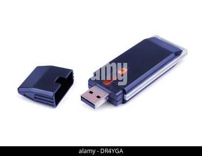 USB-WLAN-Adapter auf einem weißen Hintergrund Stockfoto