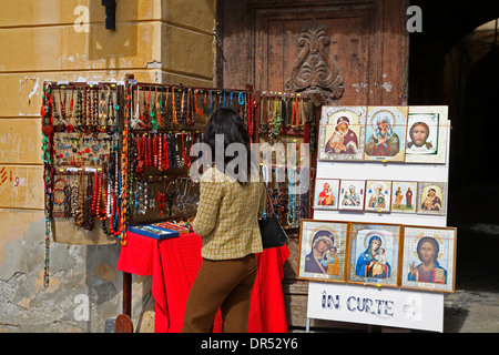 Eingang der orthodoxen Kirche, Brasov (Kronstadt), Siebenbürgen, Rumänien, Europa Stockfoto