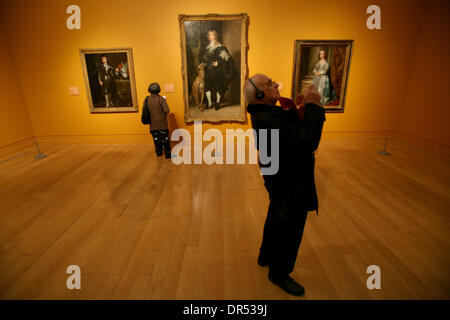 16. Februar 2009 - London, England, Vereinigtes Königreich - eine Presse für "Van Dyck und Großbritannien" an der Tate Britain London anzeigen.  Sir Anthony Van Dyck (1599-1641) war der größte Maler im 17. Jahrhundert Großbritannien. Obwohl in Flandern ausgebildet wurde, hatte er einen enormen Einfluss auf britischen kulturellen Lebens als der wichtigste Maler am König Charles I scheinbar elegante Hof, wo seine Auswirkung ähnlich dem des Ha war Stockfoto