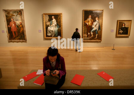 16. Februar 2009 - London, England, Vereinigtes Königreich - eine Presse für "Van Dyck und Großbritannien" an der Tate Britain London anzeigen.  Sir Anthony Van Dyck (1599-1641) war der größte Maler im 17. Jahrhundert Großbritannien. Obwohl in Flandern ausgebildet wurde, hatte er einen enormen Einfluss auf britischen kulturellen Lebens als der wichtigste Maler am König Charles I scheinbar elegante Hof, wo seine Auswirkung ähnlich dem des Ha war Stockfoto