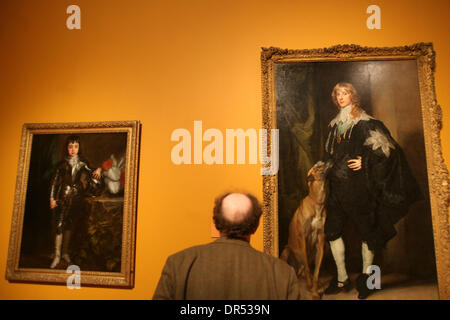 16. Februar 2009 - London, England, Vereinigtes Königreich - eine Presse für "Van Dyck und Großbritannien" an der Tate Britain London anzeigen.  Sir Anthony Van Dyck (1599-1641) war der größte Maler im 17. Jahrhundert Großbritannien. Obwohl in Flandern ausgebildet wurde, hatte er einen enormen Einfluss auf britischen kulturellen Lebens als der wichtigste Maler am König Charles I scheinbar elegante Hof, wo seine Auswirkung ähnlich dem des Ha war Stockfoto