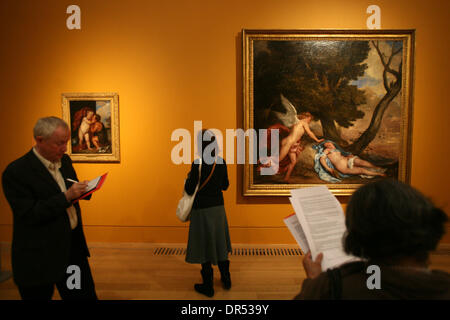 16. Februar 2009 - London, England, Vereinigtes Königreich - eine Presse für "Van Dyck und Großbritannien" an der Tate Britain London anzeigen.  Sir Anthony Van Dyck (1599-1641) war der größte Maler im 17. Jahrhundert Großbritannien. Obwohl in Flandern ausgebildet wurde, hatte er einen enormen Einfluss auf britischen kulturellen Lebens als der wichtigste Maler am König Charles I scheinbar elegante Hof, wo seine Auswirkung ähnlich dem des Ha war Stockfoto