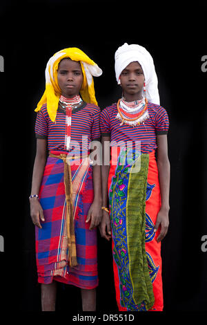 Äthiopische Mädchen des Stammes Afari Stockfoto