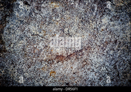 Zerkratzte dunkle Grunge Hintergrund oder Textur Stockfoto