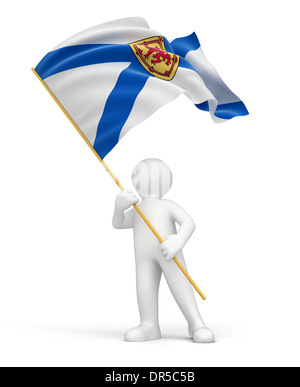 Mann und Flagge von Nova Scotia (Clipping-Pfad enthalten) Stockfoto