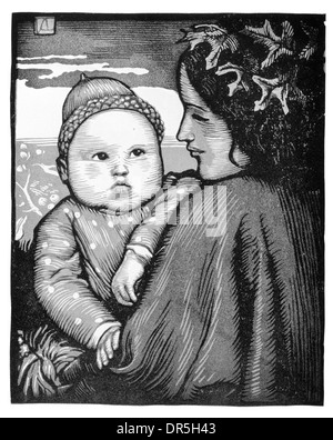 1922 amerikanische zeigen Karte Holzschnitt entworfen für die Marchbanks Presse von Allen Lewis Stockfoto