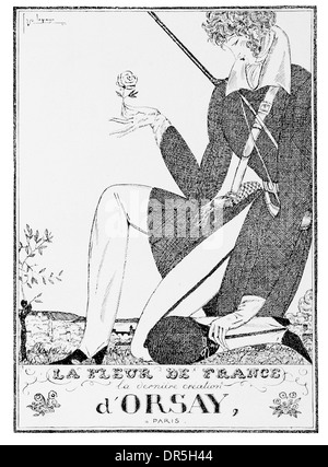 Französische Presse Werbung 1922 von Georges Lepape für d ' Orsay, Paris Stockfoto