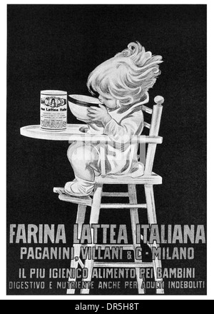 1922-italienische Karte von Mario Pozzati Tor Farina Lattea Italiana Mailand Stockfoto