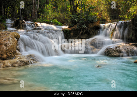 Kuang Si Wasserfälle, Luang Prabang Stockfoto