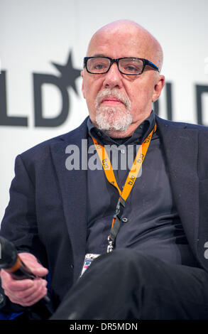 München, Deutschland. 20. Januar 2014. Brasilianische Schriftsteller Paulo Coelho spricht während der Digital Life Design-Konferenz in München, Deutschland, 20. Januar 2014. Foto: Marc Müller/Dpa/Alamy Live News Stockfoto