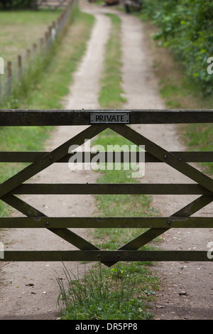 Fünf verjährt Feld Tor. Holz. Holz. Norfolk. England. VEREINIGTES KÖNIGREICH. Stockfoto