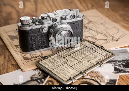 Vintage Leica Camera und Kaufmann Posographe. Stockfoto