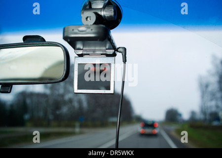 Autofahren, Blick vom einen Fahrersitz Stockfoto