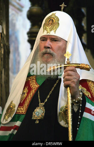 9. Dezember 2008 - starb St. Petersburg, Russland - Patriarch Alexy II, der russischen orthodoxen Kirche seit 18 Jahren führte, im Alter von 79 in seiner Residenz in der Nähe der russischen Hauptstadt am Freitag Morgen, 5. Dezember 2008. Im Bild: Patriarch von Moskau und alle Russland ALEXY II am 20. Mai 2007. (Kredit-Bild: © PhotoXpress/ZUMA Press) Einschränkungen: * Nord- und Südamerika Rechte nur * Stockfoto