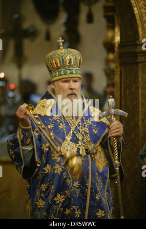 9. Dezember 2008 - starb St. Petersburg, Russland - Patriarch Alexy II, der russischen orthodoxen Kirche seit 18 Jahren führte, im Alter von 79 in seiner Residenz in der Nähe der russischen Hauptstadt am Freitag Morgen, 5. Dezember 2008. Im Bild: Patriarch von Moskau und alle Russland ALEXY II auf 28. August 2004. (Kredit-Bild: © PhotoXpress/ZUMA Press) Einschränkungen: * Nord- und Südamerika Rechte nur * Stockfoto