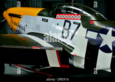 P51 Mustang USAF WW2 Kampfflugzeug aus Duxford Sammlung. Stockfoto