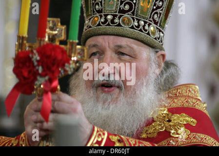 19. April 2009 - Moskau, Russland - Patriarch von allen Russland KIRILL orthodoxe Zeremonie in der Christ-Erlöser-Kathedrale in Moskau. (Kredit-Bild: © PhotoXpress/ZUMA Press) Stockfoto