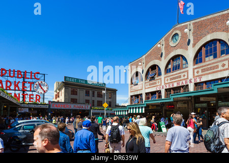 Pike Place Market in der Innenstadt von Seattle, Washington, USA Stockfoto
