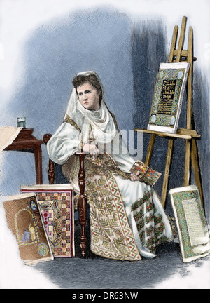 Elisabeth von Wied (1843-1916). Queen Consort von Rumänien. Gravur in der iberischen Abbildung, 1888. Farbige. Stockfoto