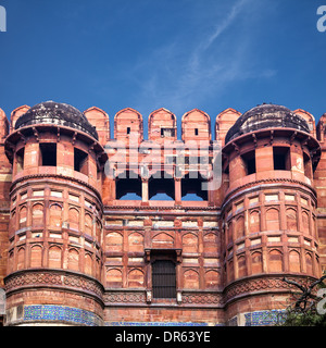 Haupttor des roten Agra Fort, Uttar Pradesh, Indien Stockfoto