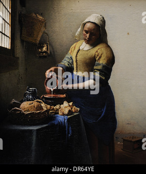 Johannes Vermeer (1632-1675). Niederländischer Maler. Die Milchmädchen, c, 1660. Rijskmuseum. Amsterdam. Niederlande. Stockfoto