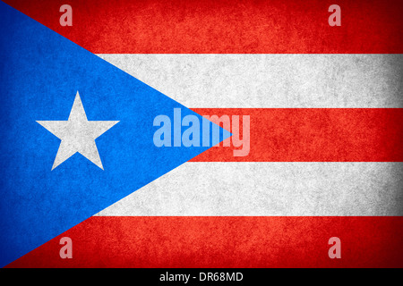 Flagge von Puerto Rico oder Puerto Rican Banner auf grobe Muster Papierstruktur Stockfoto