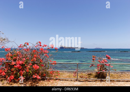 Coin de Mire Insel vor der Küste von Cap Malheureux gesehen, Mauritius. Stockfoto