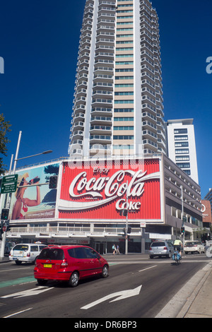 Coca-Cola Coke Schild Kings Cross Sydney Vororte New South Wales NSW Australia Stockfoto