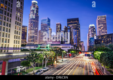 Los Angeles, Kalifornien, USA am frühen Morgen Innenstadt Stadtbild. Stockfoto