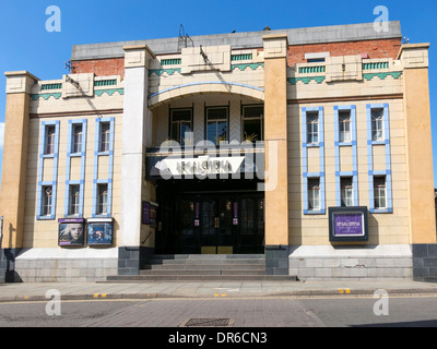 Der Stil des Art Déco, klein, unabhängig laufen Regal Cinema, Melton Mowbray, Leicestershire, England, UK. Stockfoto