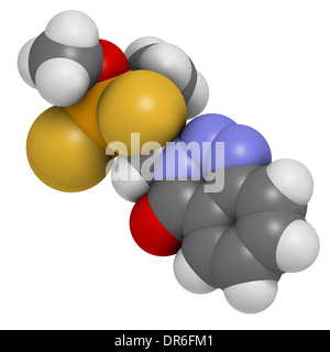 Azinphos-Methyl phosphororganischen Insektizid. Wirkt als Nervengift durch die Hemmung der Acetylcholinesterase. Stockfoto