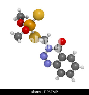 Azinphos-Methyl phosphororganischen Insektizid. Wirkt als Nervengift durch die Hemmung der Acetylcholinesterase. Stockfoto