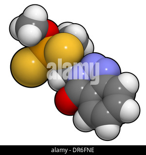 Azinphos-Methyl phosphororganischen Insektizid. Wirkt als Nervengift durch die Hemmung der Acetylcholinesterase. Stockfoto