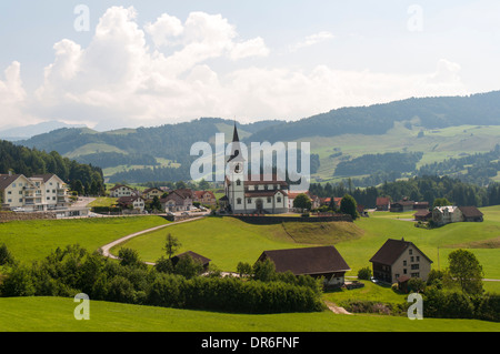 Blick auf die Stadt Trogen im Appenzellerland, Schweiz Stockfoto