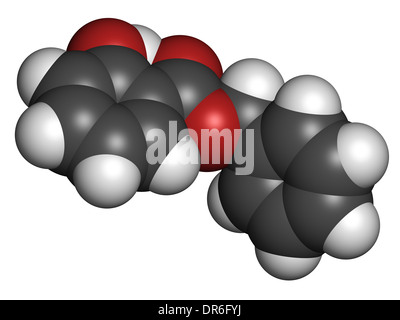 Benzyl Salicylat (Benzyl-4-hydroxybenzoat) Molekül. In Kosmetika und Parfums verwendet. Stockfoto