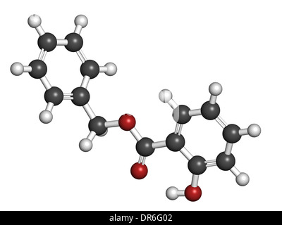 Benzyl Salicylat (Benzyl-4-hydroxybenzoat) Molekül. In Kosmetika und Parfums verwendet. Stockfoto