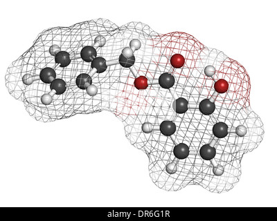 Benzyl Salicylat (Benzyl-4-hydroxybenzoat) Molekül. In Kosmetika und Parfums verwendet. Stockfoto